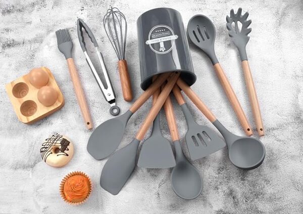 12 Pcs Silicone Cooking Utensil Set | Heat Resistant Non-Stick Kitchen Tools