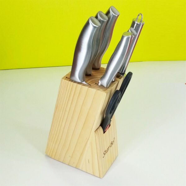 7 Pcs Stainless Steel Knife Set with Wooden Stand | Premium Kitchen Knives