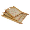 Bamboo Serving Tray Printed 3 Piece | Stylish and Functional Serving Trays