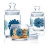 Luminarc 3pcs Decorative A La Folie Jar Set | Elegant Glass Jars for Kitchen