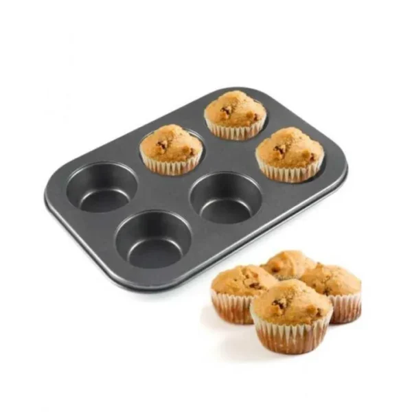 Regular Size 6.5cm Muffin Cupcake Baking Tray | 6 Cavity Non-Stick Muffin Pan