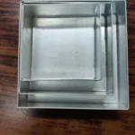 Square Cake Baking Mold Galvanized Steel Set Of 3Pcs