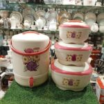 4 Pcs Insulated Food Warmer Hotpot with Water Cooler Set