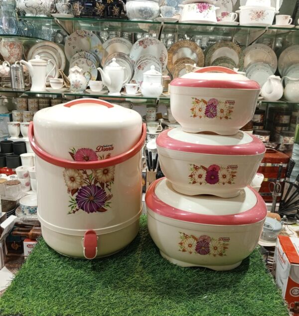 4 Pcs Insulated Food Warmer Hotpot with Water Cooler Set