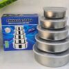 5pc Set Stainless Steel Bowl with Lid Kitchen Refrigerator Food Storage Mixing Bowls Sealed