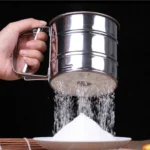 Handheld Stainless Steel Cup Mesh Flour Strainer – Fine Sifter for Baking & Cooking