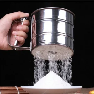 Handheld Stainless Steel Cup Mesh Flour Strainer – Fine Sifter for Baking & Cooking