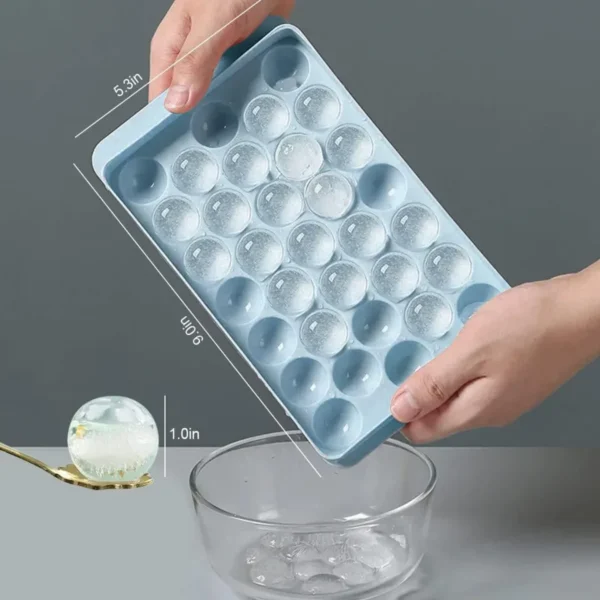 Plastic Round Ice Mold Tray – Easy Release Ice Ball Maker