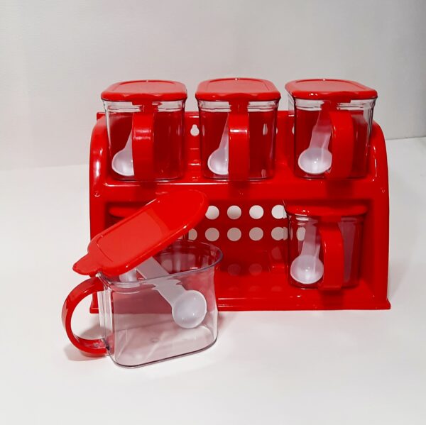 Spice Jars Masala Rack | 6-Piece Masala Box Set with Spoons
