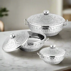 Stainless Steel Shahi Hotpot Set of 3