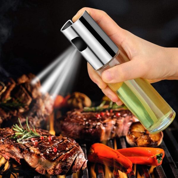 🛢️ Oil Spray Bottle 100ml | Refillable Glass Mister for Cooking & BBQ