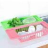 Over the Sink Folding Colander & Drain Basket – Adjustable Kitchen Strainer for Fruits & Vegetables | Multi-Use Storage Rack with Handles