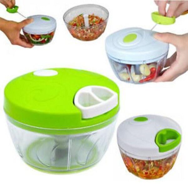 Easy Spin Quick Cutter – Multipurpose Vegetable, Fruit, Nut & Meat Chopper | Hand-Powered Food Processor & Mixer