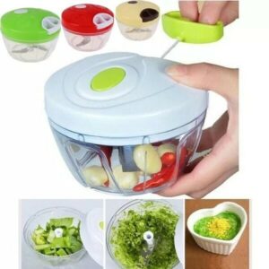 Easy Spin Quick Cutter – Multipurpose Vegetable, Fruit, Nut & Meat Chopper | Hand-Powered Food Processor & Mixer