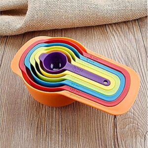 Colorful 6Pc Measuring Spoon Set – Rainbow Plastic Measuring Spoons for Baking & Cooking | Kitchen Tools & Accessories