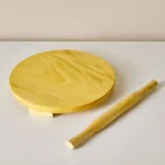 Premium Wood Rolling Board and Rolling Pin Set – Natural Wooden Chakla Belan for Effortless Rolling