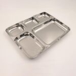 Premium 5 Compartments Stainless Steel Rectangular Thali Plate