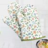 Heat Resistant Oven Mitts Set – Quilted Cotton Kitchen Gloves (Pair)
