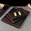 Serving Tray Set of 4 – Premium Wooden Texture Plastic Trays for Kitchen & Home