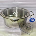 Alpha Casserole Pot – Stainless Steel Cookware with Glass Lid – Multi Size Options (22cm to 30cm)