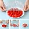 100 Pcs Disposable Plastic Food Covers – Stretch Wrap Film for Bowls & Containers
