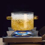 Heat Resistant Glass Cooking Pot with Lid | 1.8 Liter Borosilicate Glass Cookware | Transparent Stovetop & Oven-Safe Pot