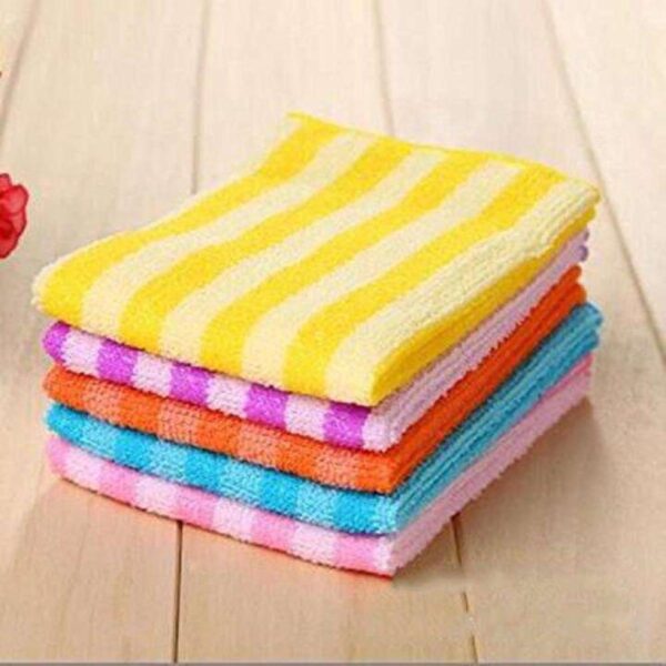 Pack of 5 Microfiber Kitchen Cleaning Towels – Everyday Use, Quick Dry, Multi-Color