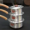Premium Aluminium Baby Saucepan Set – 6 Pcs Cookware with Metal Finish (3 Pans + 3 Lids)