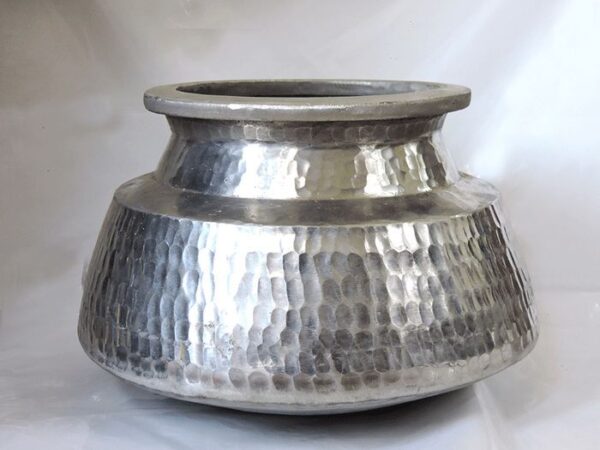 Heavy Silver Degh – 2Kg Small Daig | Traditional Aluminum Cooking Pot for Biryani & Curry
