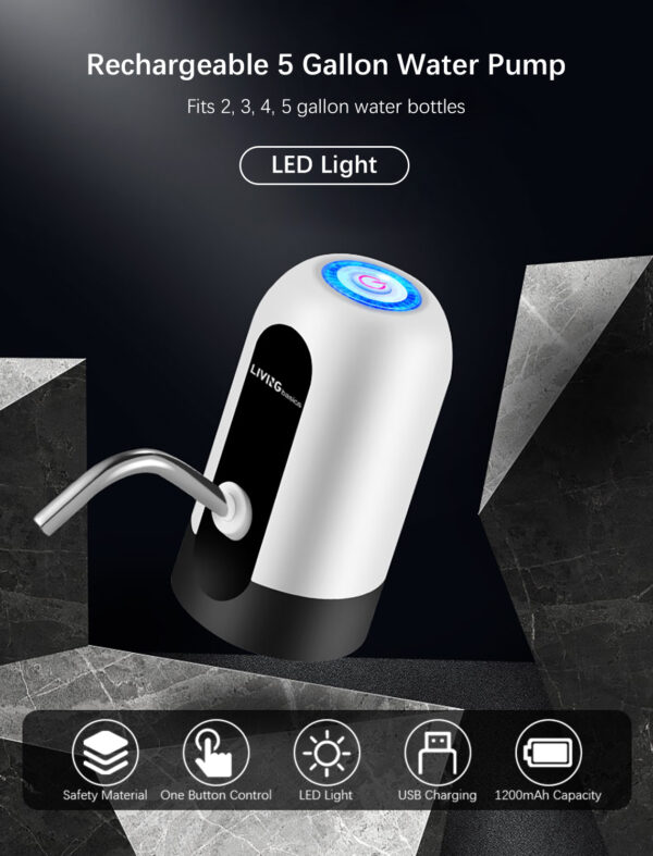 Electric Automatic Water Dispenser Pump – USB Rechargeable Bottle Pump for Home, Office & Outdoor Use