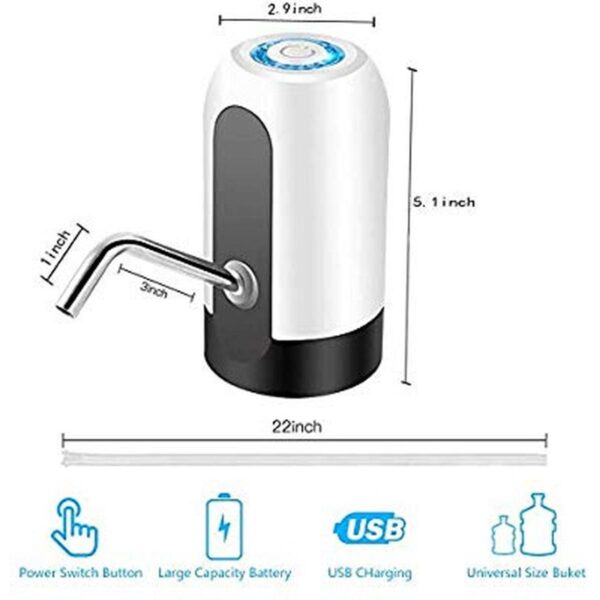 Electric Automatic Water Dispenser Pump – USB Rechargeable Bottle Pump for Home, Office & Outdoor Use