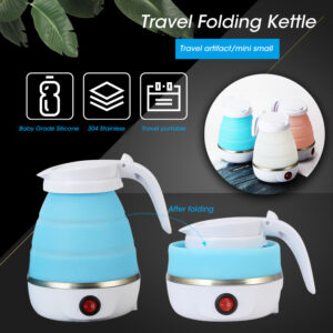 Foldable Silicone Electric Kettle 600 ml – Portable Water Boiler (Random Colours)