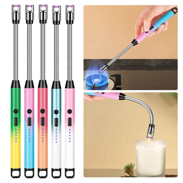 USB ARC Rechargeable Keychain Lighter | Windproof Electric Lighter with Card Packing (Random Colours)