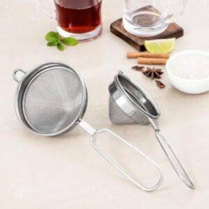 Stainless Steel Double Mesh Strainer – 1 Pc | Fine Dual Net Sieve for Tea, Oil, Juice & Kitchen Use
