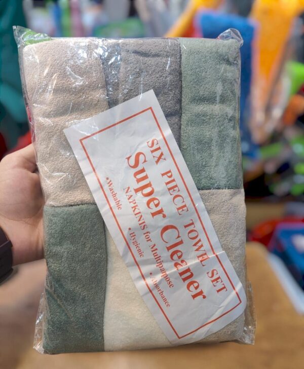 Pack of 6 Microfiber Kitchen Cleaning Towels – Everyday Use, Quick Dry, Mix Colors