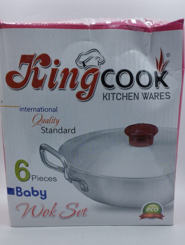 King Cook Baby Wok Karahi Set with Lids – Pack of 6 Cookware Set | Heavyweight & Durable | Pure Aluminium Karahi for Everyday Cooking
