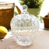 Crystal Glass Candy Jar With Lid – Premium Clear Decorative Storage Jar, 480 g Capacity (1 Pc)