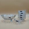 Delisoga 7-Pcs Crystal Glass Fruit & Dessert Bowl Set – 1 Large + 6 Small | Elegant Tripod-Base Design for Serving Fruits, Custard & Ice Cream