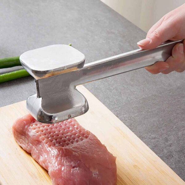 Dual-Sided Aluminum Meat Tenderizer Hammer – Large Size (25 cm) Heavy-Duty Meat Mallet for Chicken, Beef & Steak