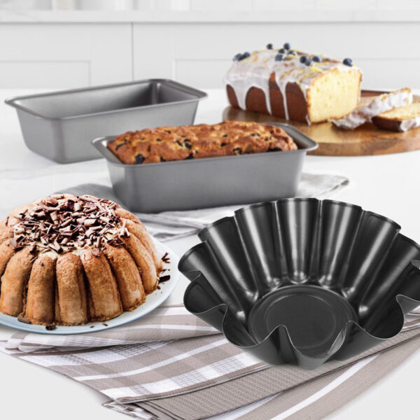 Premium Non-Stick Flower Cake & Jelly Mold – Ribbed Aluminum Baking Pan (Small, Medium & Large Sizes)