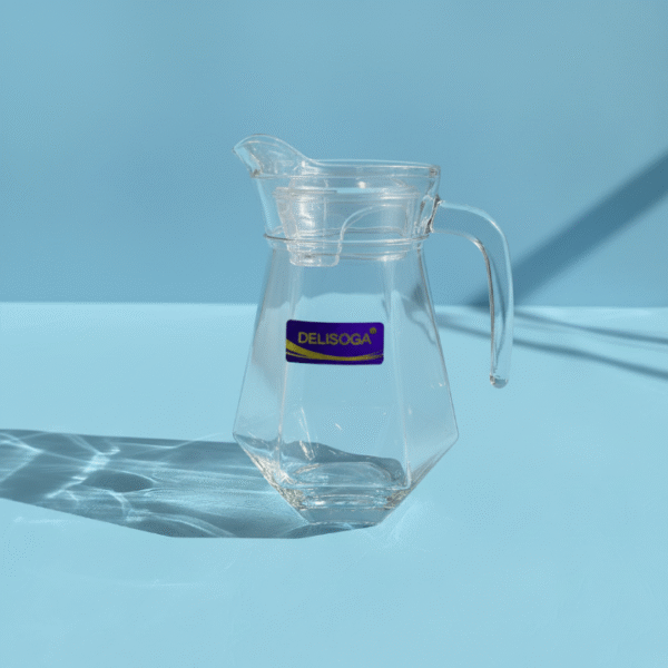 Delisoga 7 Pcs Diamond Shape Glass Water Set – 1 Jug & 6 Glasses | Premium Transparent Glassware Set