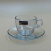 12 Pcs – DELISOGA Fine Glass Cup & Saucer Set – (6 Cups + 6 Saucers) Elegant Clear Design