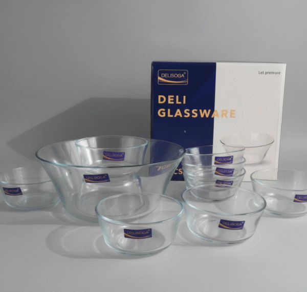 Delisoga 7-Piece Glass Fruit & Dessert Bowl Set | Premium Transparent Glassware for Custard, Kheer, and Salad