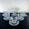 12 Pcs – DELISOGA Fine Textured Glass Cup & Saucer Set – (6 Cups + 6 Saucers) Premium Elegant Design