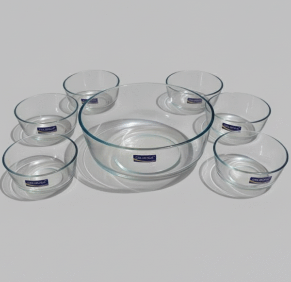 Delisoga 7-Piece Glass Fruit & Dessert Bowl Set | Premium Transparent Glassware for Custard, Kheer, and Salad